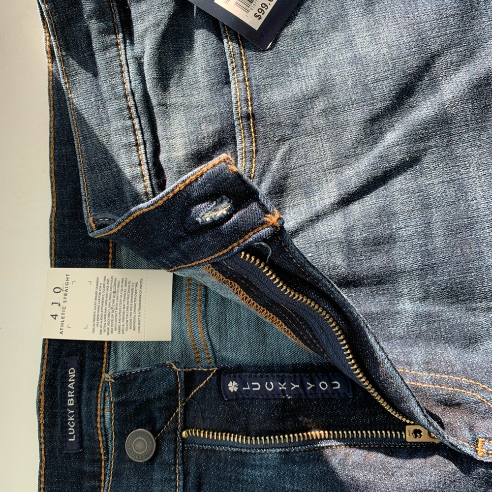 Lucky Brand Blue Slim Straight Jeans with Classic Stitching